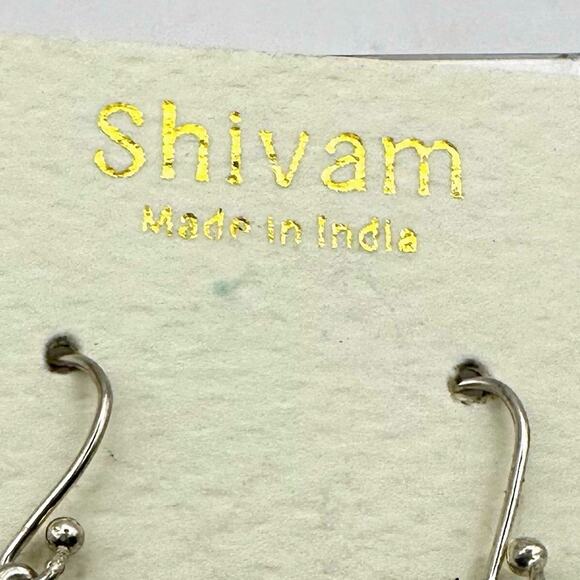 Shivam Sterling Silver Earrings NWT Mohave Turquoise Blue Drop Dangle Boho - Picture 4 of 6